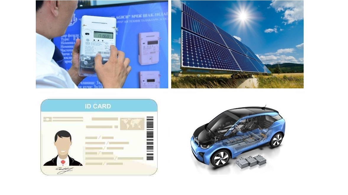 Батареи для электромобилей, солнечные панели, электронные счетчики и ID-карты