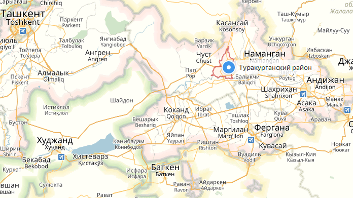 Наманганская область карта